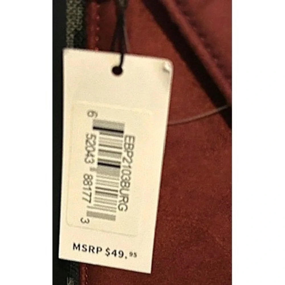 NWT‎ JNB Studio Burgundy Faux Suede Envelope Clutch Chain Shoulder Bag Modern